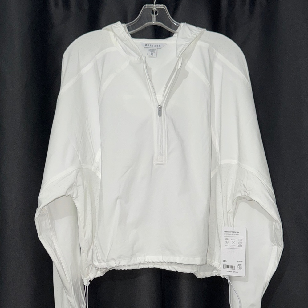 Athleta White Half-Zip Hoodie